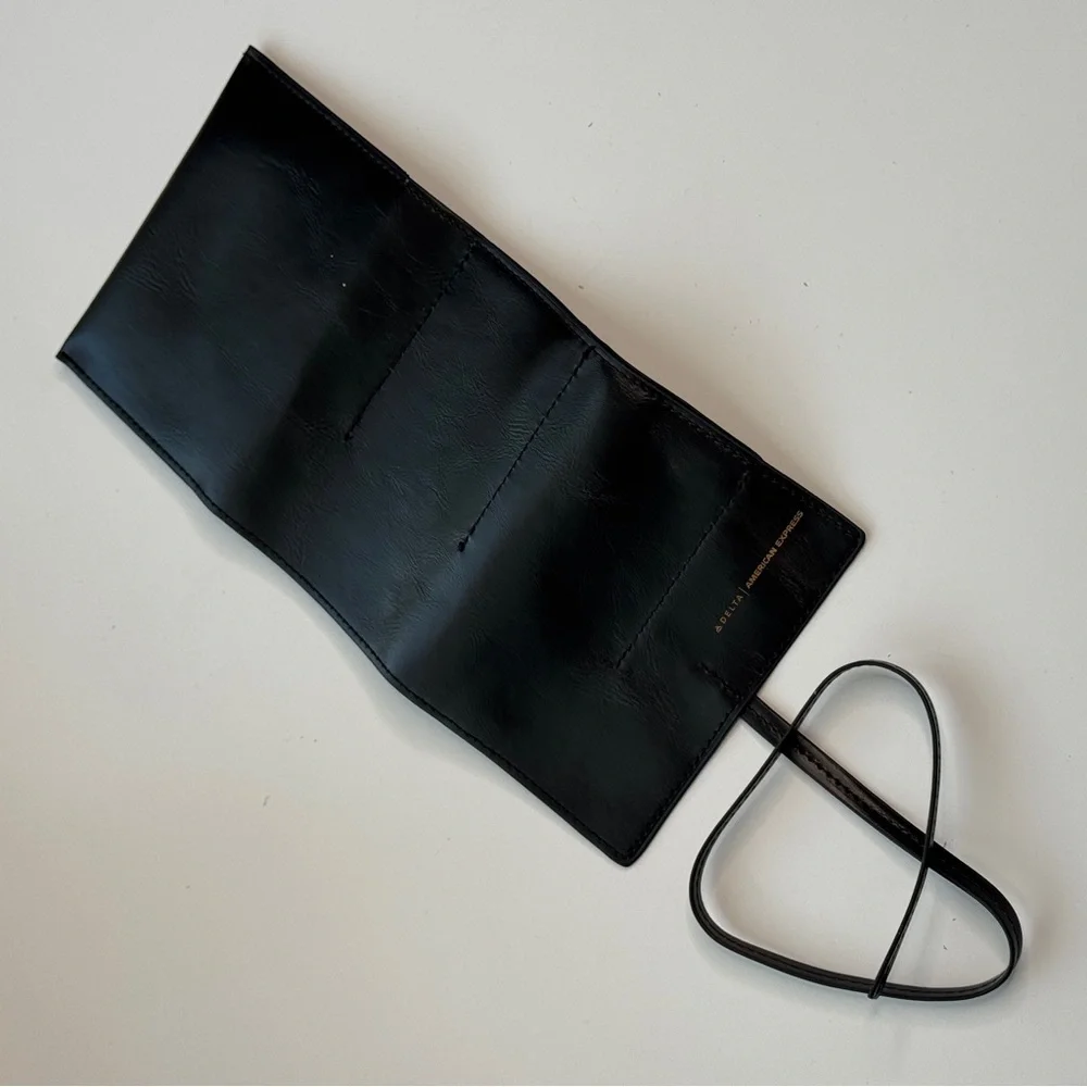 Black Travel Wallet Wraparound Pockets